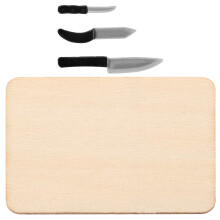 1 Set Miniaturküchenmesser 1/12 Mit Schneidebrett Für Puppenhäuser