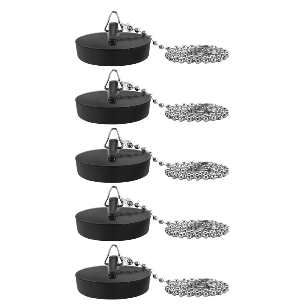 5Pcs Bathroom Sink Plug With Chain Rubber Drain Stopper Bathtub Washbasin Drain Plug Plug Kitchen Sink Sealing Plug 9001264161460