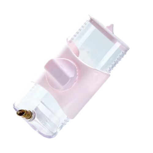 300ml Plastic Parrot Drinker Water Bottle Hangable Pets-Pink