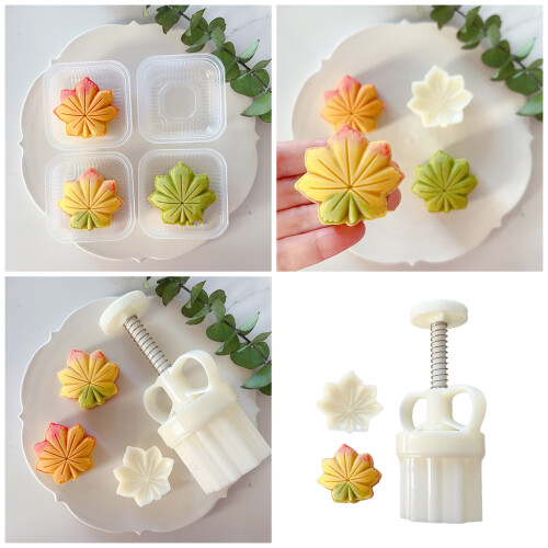 Chinese Pastry Mold 3D Maple Leaf Shaped Molds-2 molds 2 pieces 2
