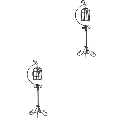 2Stk Mini Vogelkäfig Modell Dekoratives Zubehör 2