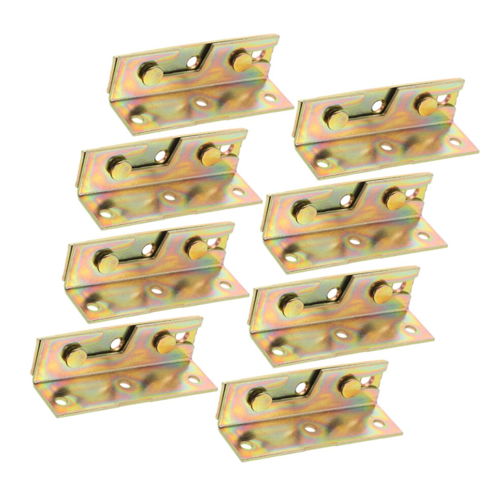 Bed Hinge Connecting Screws Bed Frame Hooks Bed Frame Fitting Metal Hinge Buckle For Bed Rail Iron Golden Pack Of 8 9119770041647
