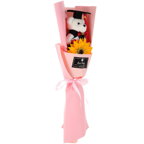 4 abschlussbär blumenstrauß, , blumenarrangement