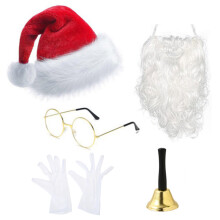 5PCS Santa Clause Costume for Men Holiday Cosplay Accessories