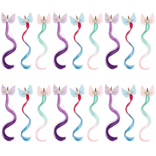 18St Kinder Haarclips Gekleurde Pruik Feest Cosplay Accessoire 2