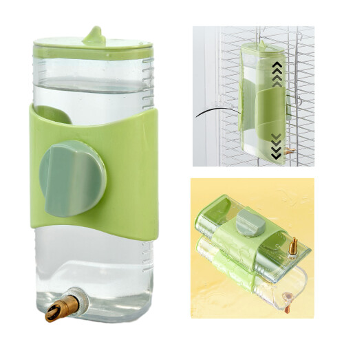 Plastic Parrot Pin Type Water Bottle Dispenser Feeder-Green 2