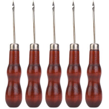 Premium 5pcs wood handle awl hole punch for sewing and shoe repair