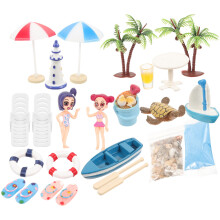 5 Sets Mini Strandaccessoires Für DIY Puppenhausdekoration