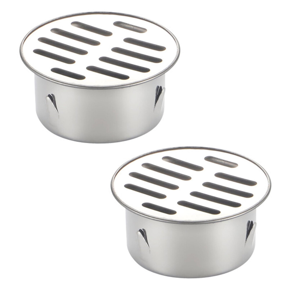 Sturdy Stainless Steel Floor Drain For Shower With Hair Catcher, Brushed Surface. Upper Diameter 8.3 Cm. 9001264162313