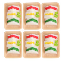 12Stk Mini Holz Dessert Figuren Fein Verarbeitet Multifarbige Deko
