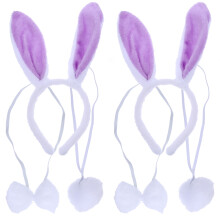 6 Sets Plüsch-Kaninchen-Kostüm Osterfeier Deko Kaninchen-Stirnband