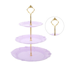 Stylish Afternoon Tea Tray Space Saving Fruit-Purple gold pole