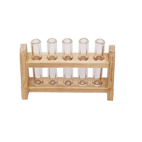 2Sets Mini Kunststoff Reagenzgläser Mit Stabilem Holzhalter