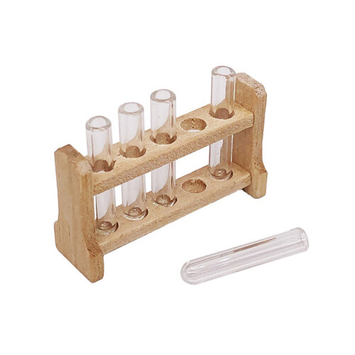 2Sets Mini Kunststoff Reagenzgläser Mit Stabilem Holzhalter 1