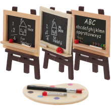 3 Sets Mini Malbrett Set Niedliche Puppen Mini Staffelei Deko