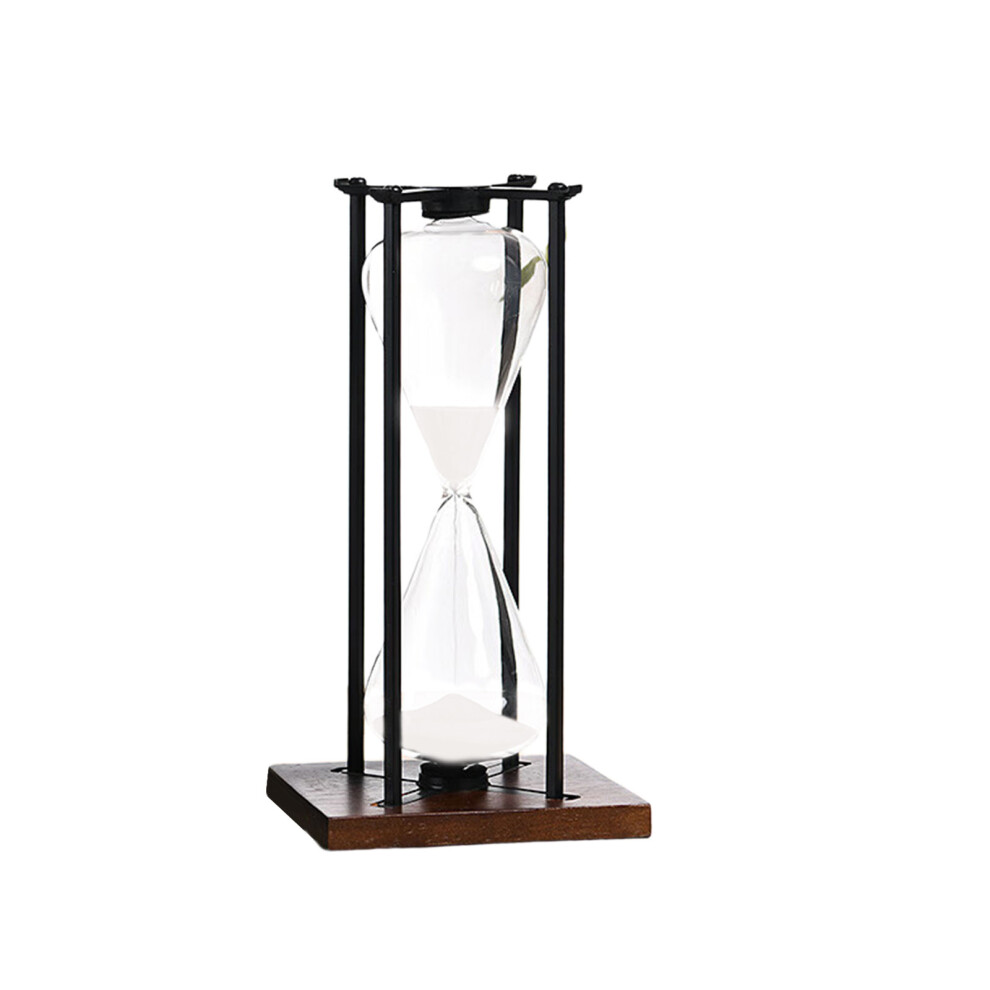 Practical Iron Hourglass Timer Portable Black-Medium white sand