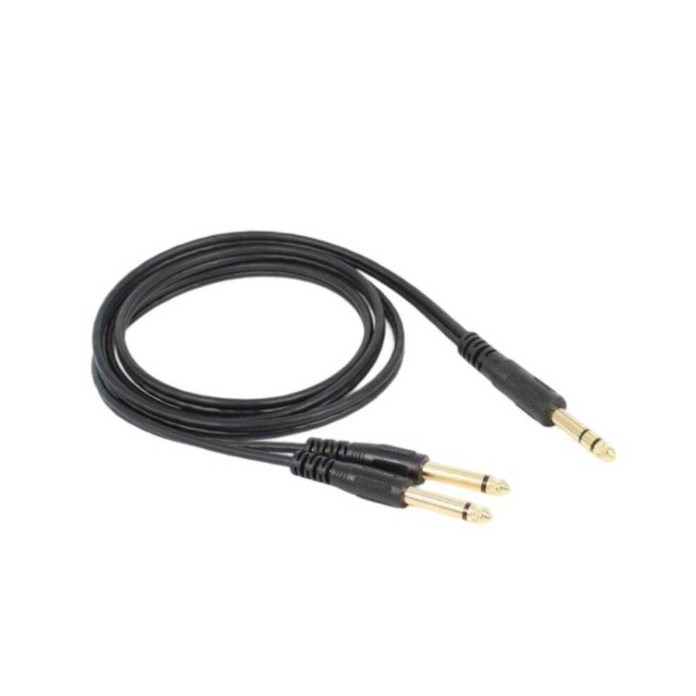 Plated 6.35Mm Stereo Y Splitter Male To Male-Straight Head Gold 7709000215843