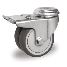 P2T2 Series P2T2 Swivel Castor with Back Hole and Brake 50 mm Grey