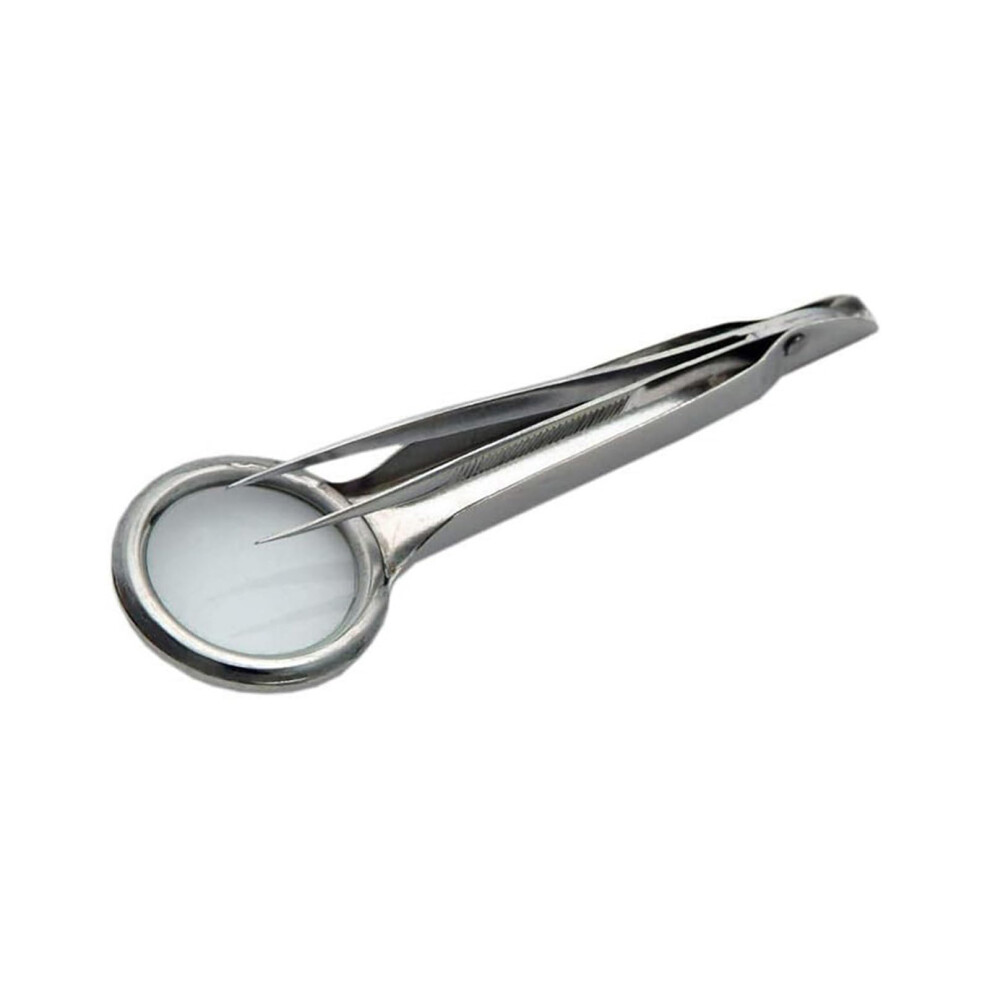 Eyebrows Tweezers Magnifying Glass Repair Loupe Tool For Scientific Jewelry Inspection Ingrown Hairs