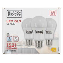 Black + Decker GLS 12.6W 1521lm E27 (ES) 6500K (Daylight) 3pk