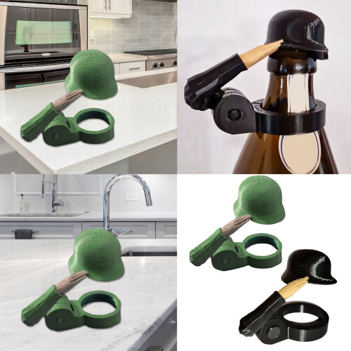 Soldat salue les décorations de bouteille de bière,-Noir 2