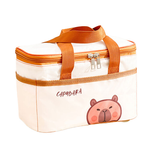 Conteneur à déjeuner imprimé Capybara isolé Portable, grande-1