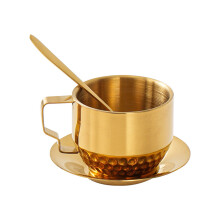 Ensemble de tasses à café en acier inoxydable, tasse à-Or