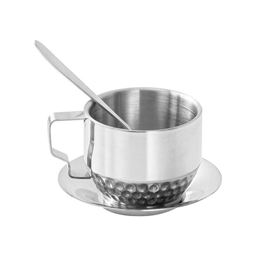 Ensemble de tasses à café à Double paroi, tasses à café-Argent