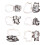6pcs Cats Themed Cookie Cutters Embosser Ideal for Baking and 1