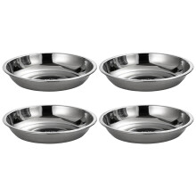 4Pcs Small Sauce Dishes Spices Plates Stainless Steels-14cm