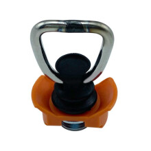 KeeperCargoControl Single Bolt L Rail Fitting with D Rings Made of Stainless Steel for Logistical Installation of Airline Rails orange