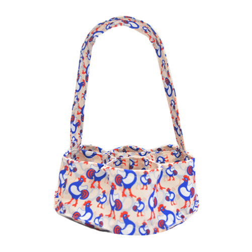 Eggs Collection Bag with Cushion Bottom 7 Pocket-Blue Chicken