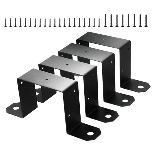 4Pieces 4x4inch Strap Post Ties For Secure Outdoor Structure