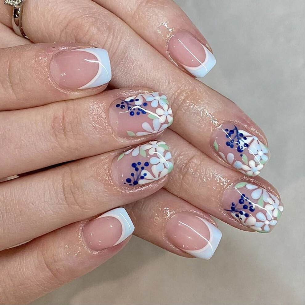 24pcs Artificial Nail Glossy False Nail Manicure Nail Decoration