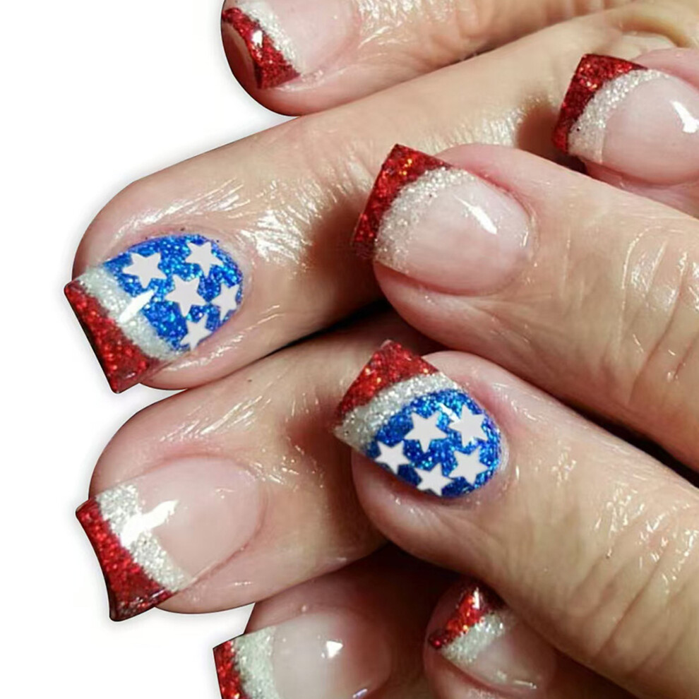 4th of July Fake Nail French Tips Press on Nail Independence Day