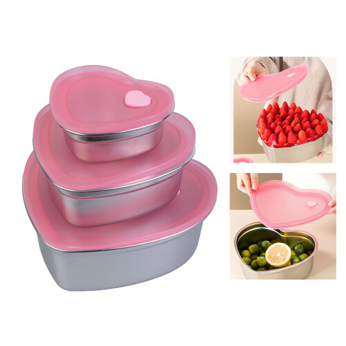 Edelstahl-Kuchenbox in Herzform, stabile-350 ml 2
