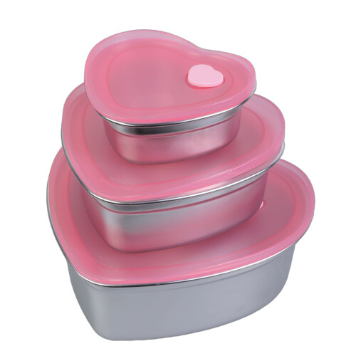Edelstahl-Kuchenbox in Herzform, stabile-350 ml 1
