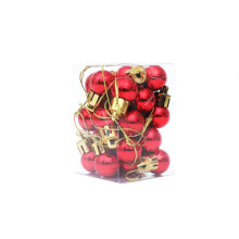 Christmas Baubles Ornaments 24 Pieces 2cm Miniature Hanging Pendant Red