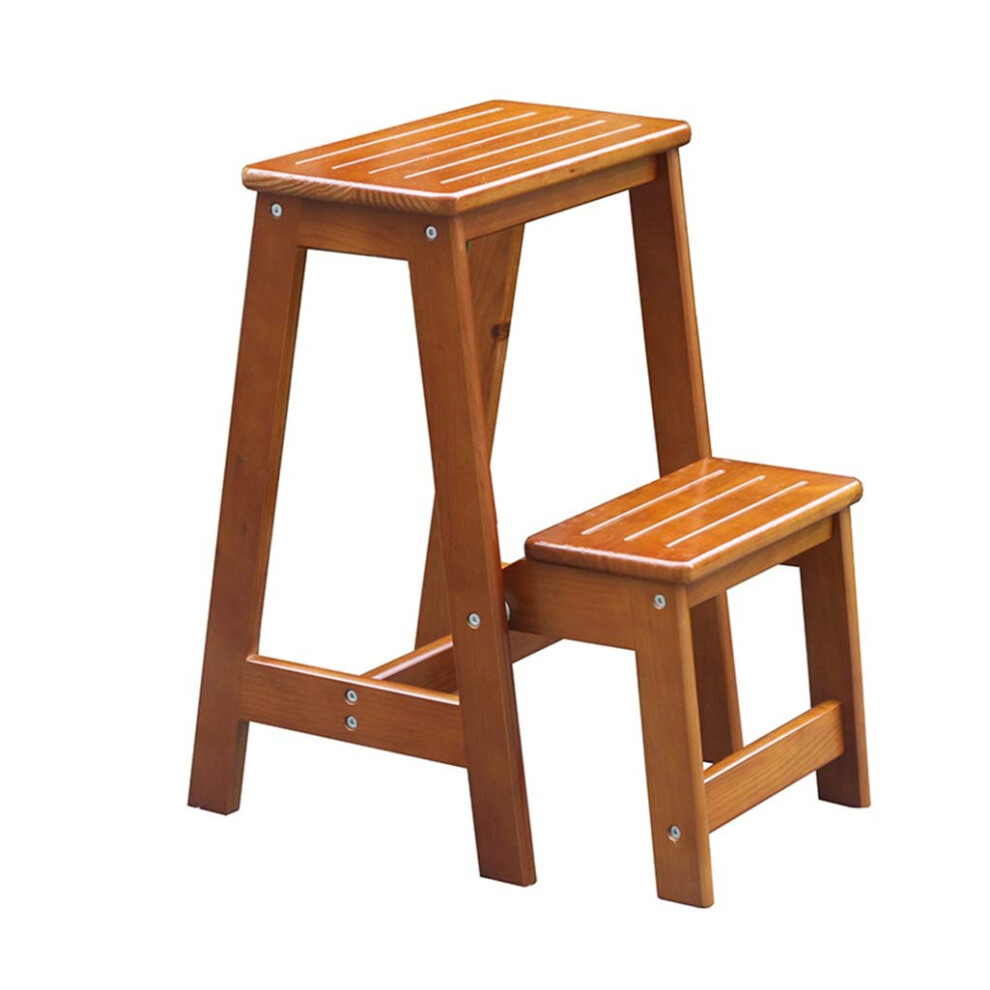 Kitchen Step Stool Wood 2Step Foldable For Adults, Wooden Folding Step Ladder, Bed Steps For Beds, 300 Lb Capacity 9001264254940