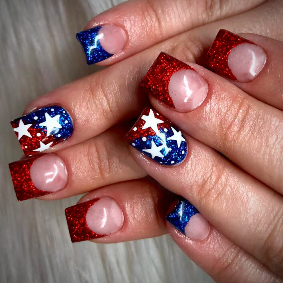 24pcs Festival False Nail Full Cover Acrylic Press on Nail For