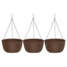 3Pieces Hanging Plant Container Flower Pot Planter Basket-12in