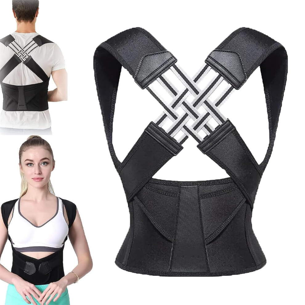 Adjustable Back Posture Belt Office Home Gym Unisex Back Straightener Corrector (XL)