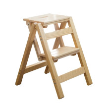 Wood Step Stool for Adults Folding Kitchen Stool Portable Multi Functional Ladder Chair Durable Stair Chair