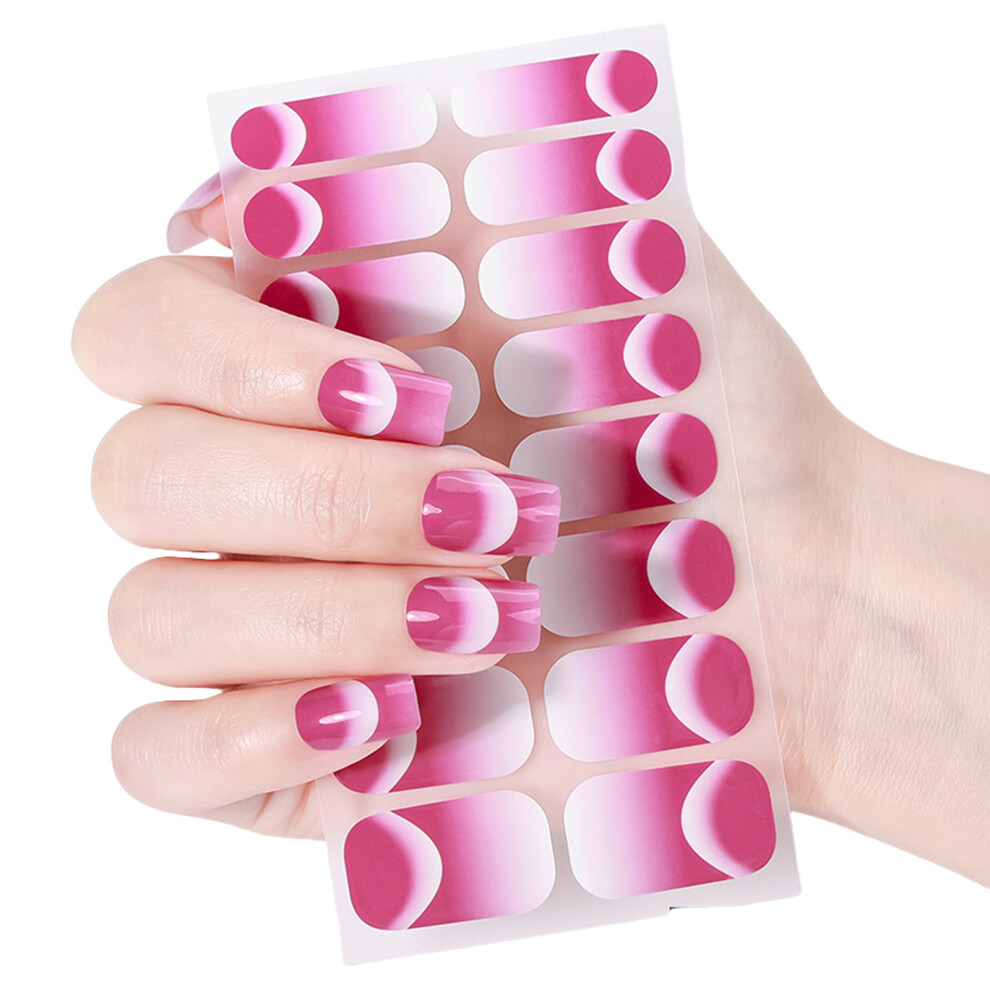 Glossy Gels Nail Sticker French Tip Gels Nail Strips-0831