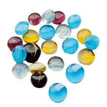 1kg Flat Back Glass Beads Colorful Marble-Mixed color flat bea