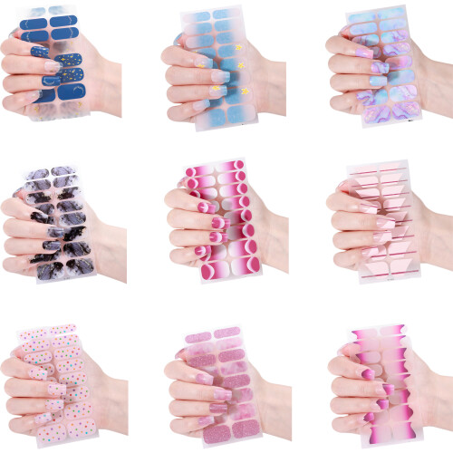 French Tip Gels Nail Strips Gradient Gels Nail Sticker-0832 1