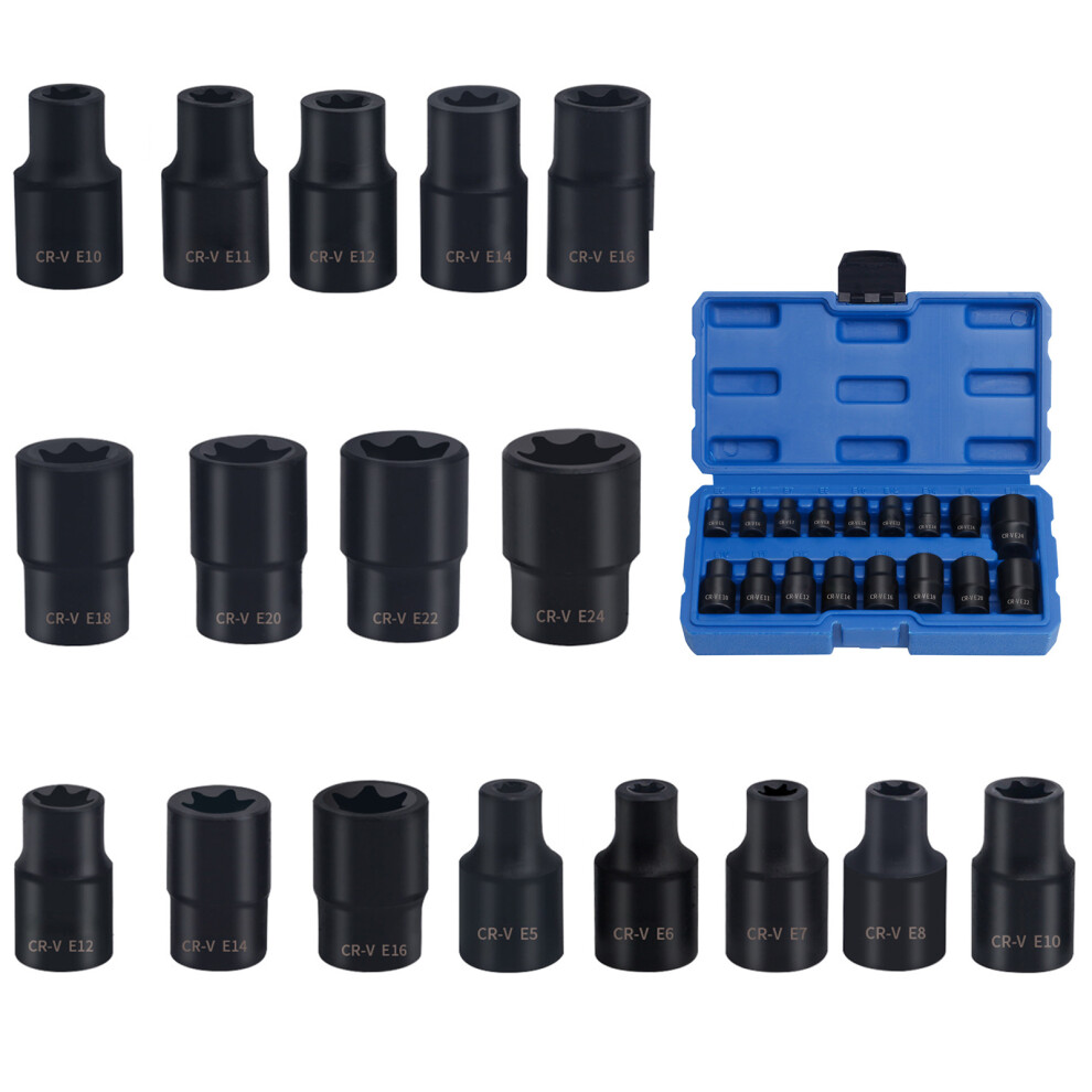 High Strength Complete 17 Piece E Type Socket Wrench Head Sleeve 7696001040201