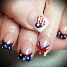 1Set Patriotic Press on Nail Fake Nail Independence Day
