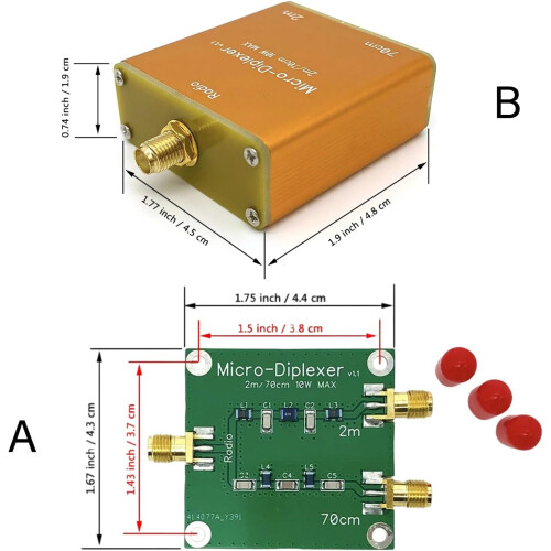10W efficiency duplex filter for V/Uband communication, lightweight design for clear and stable signals, shellless. 1