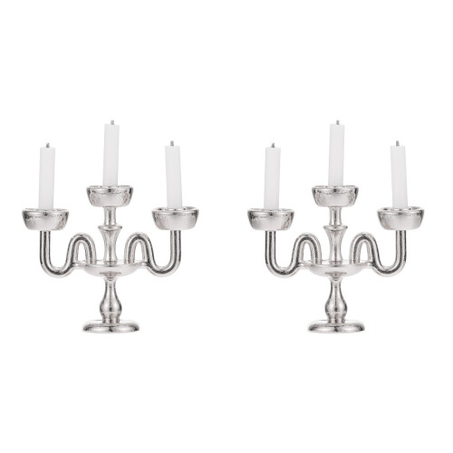 2Stk Silber Kerzenhalter Mini Modell 2